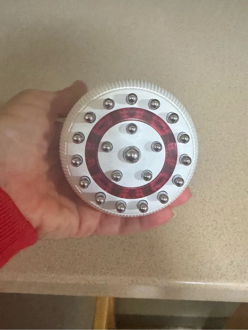 White Portable Massager with Gold Accent - Unknown Brand